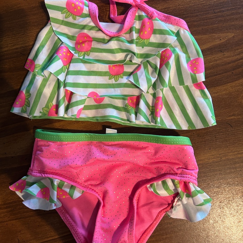 Wippette Pink and Green Bikini Playful Swimwear